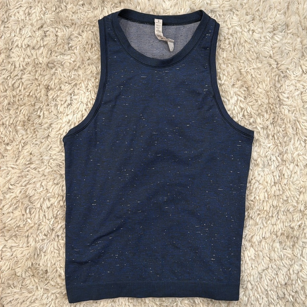 Lululemon Swiftly Tech High-Neck Racerback Tank Blue Heather Size 6
